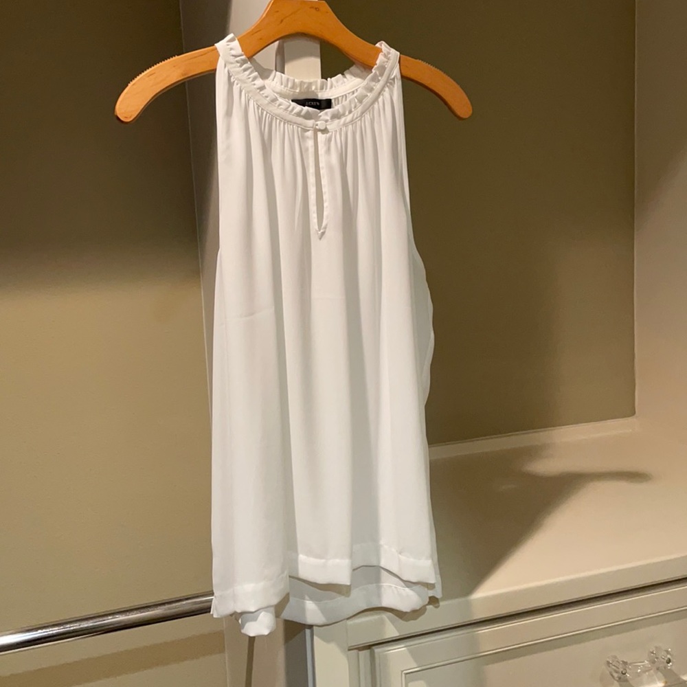 Ivory high necked sleeveless shell